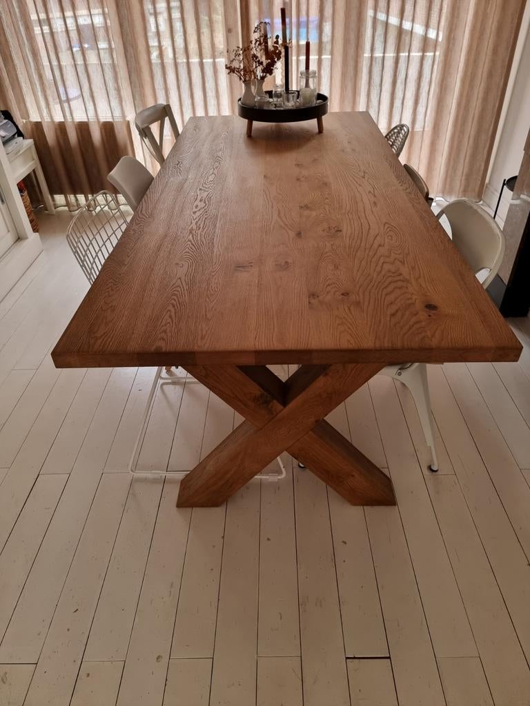 Mooie eettafel eikenhout 220x100 cm, Ophalen