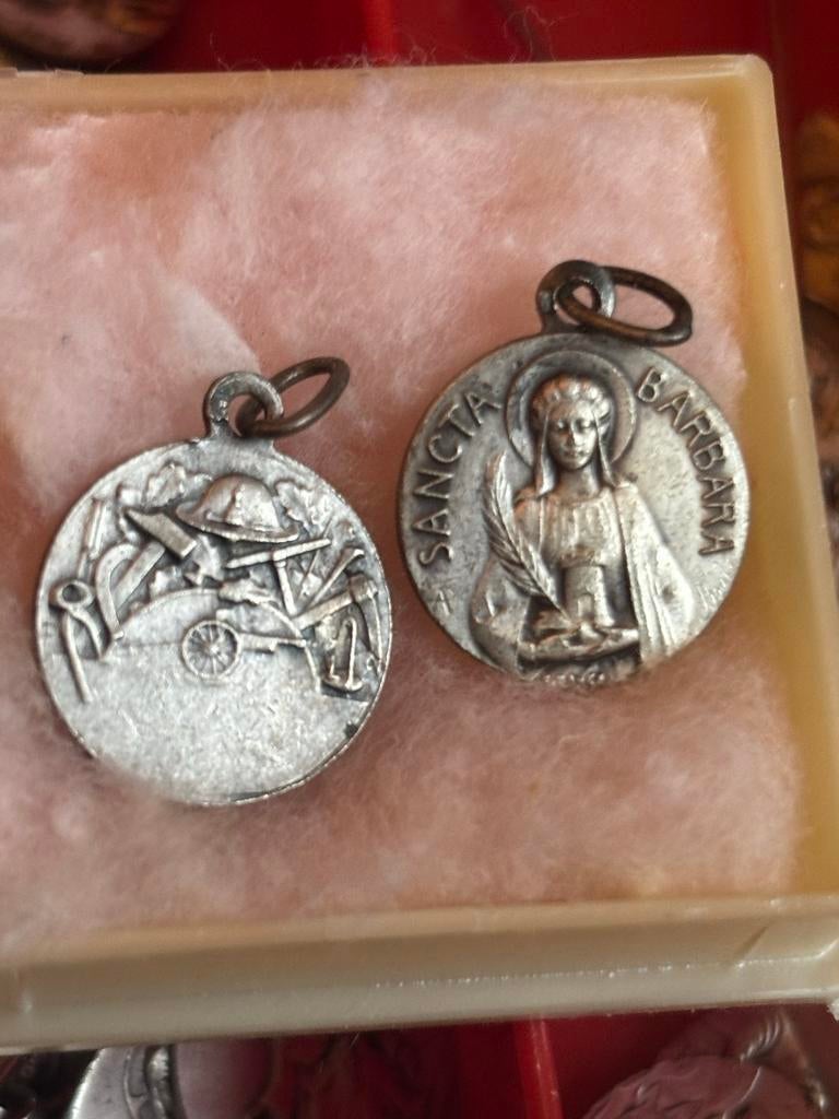Sancta Barbara Medaille - Religieuze Hanger, Antiek en Kunst, Verzenden