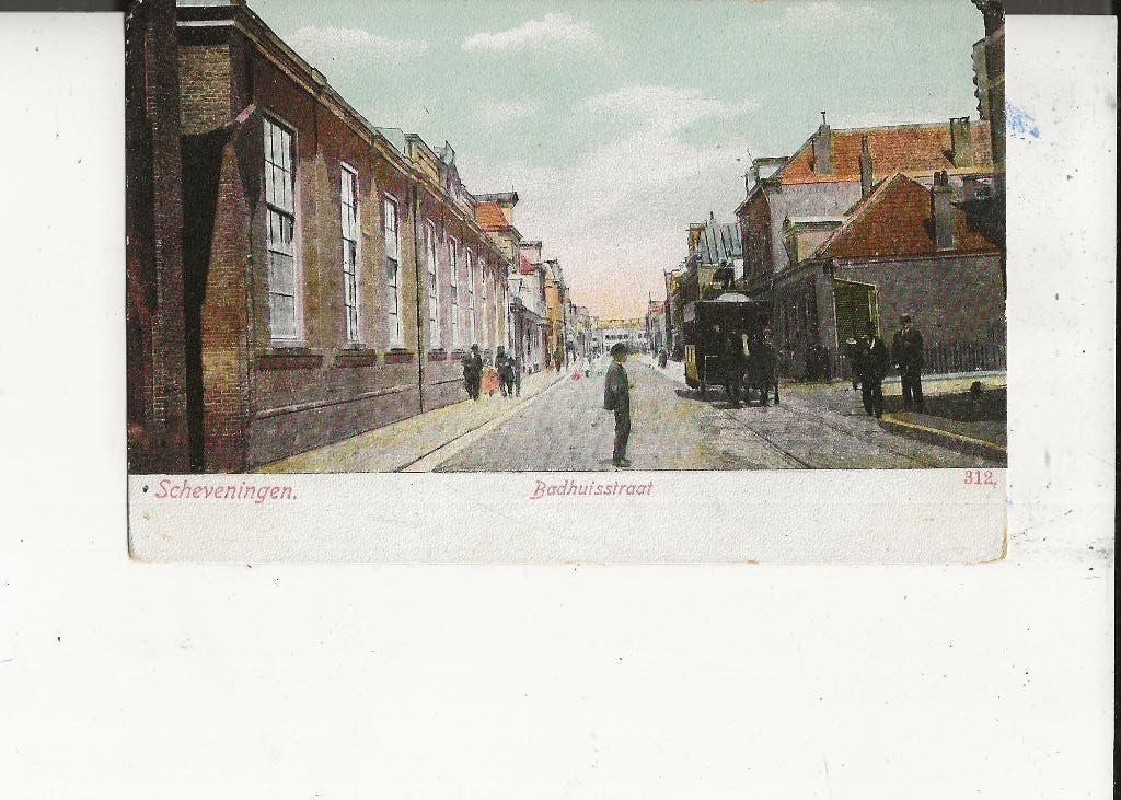 Scheveningen Badhuisstraat met paardentram 1898, Ophalen of Verzenden, Voor 1920, Ongelopen, Zuid-Holland