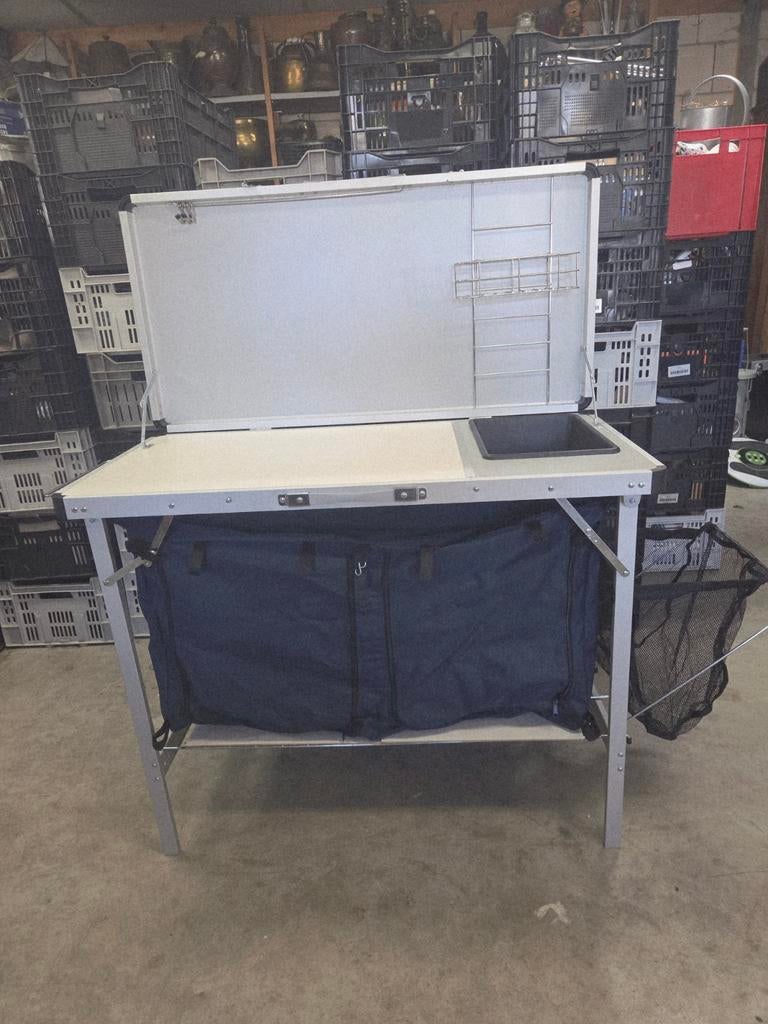 Camping Keuken Opvouwbaar met Spoelbak en Opbergruimte, Ophalen of Verzenden, Zo goed als nieuw