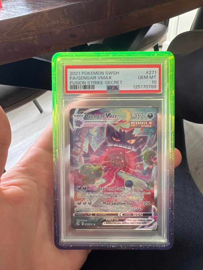 Gengar VMAX 271 Fusion Strike Secret Rare PSA 10, Ophalen, Nieuw, Losse kaart, Foil