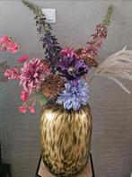 cheetah/panterprint vaas groot maat L met kunstbloemen, Huis en Inrichting, Woonaccessoires | Vazen, Ophalen of Verzenden, Zo goed als nieuw