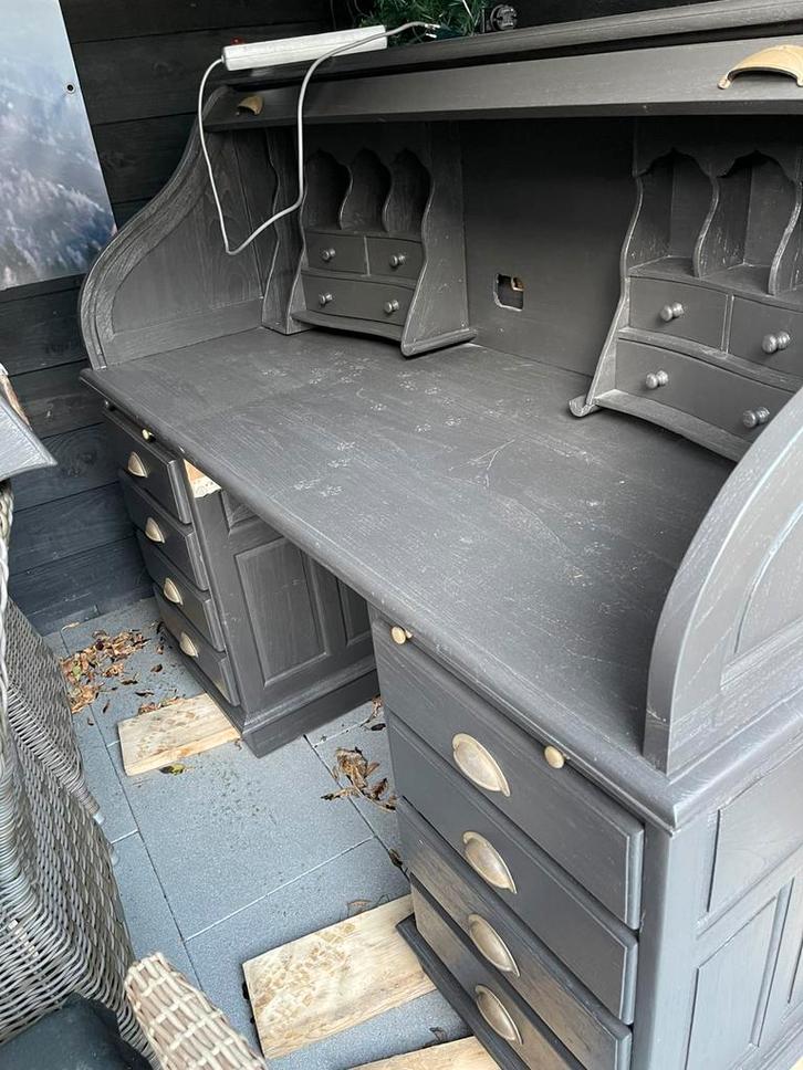 Bureau in 3 losse delen - 150 x130x53cm - Antraciet, Huis en Inrichting, Kasten | Secretaires, Gebruikt, Ophalen of Verzenden