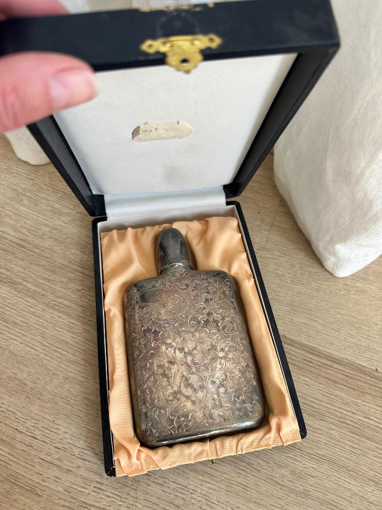 Zilveren antieke Japanse veldfles 1880, Antiek en Kunst, Ophalen of Verzenden