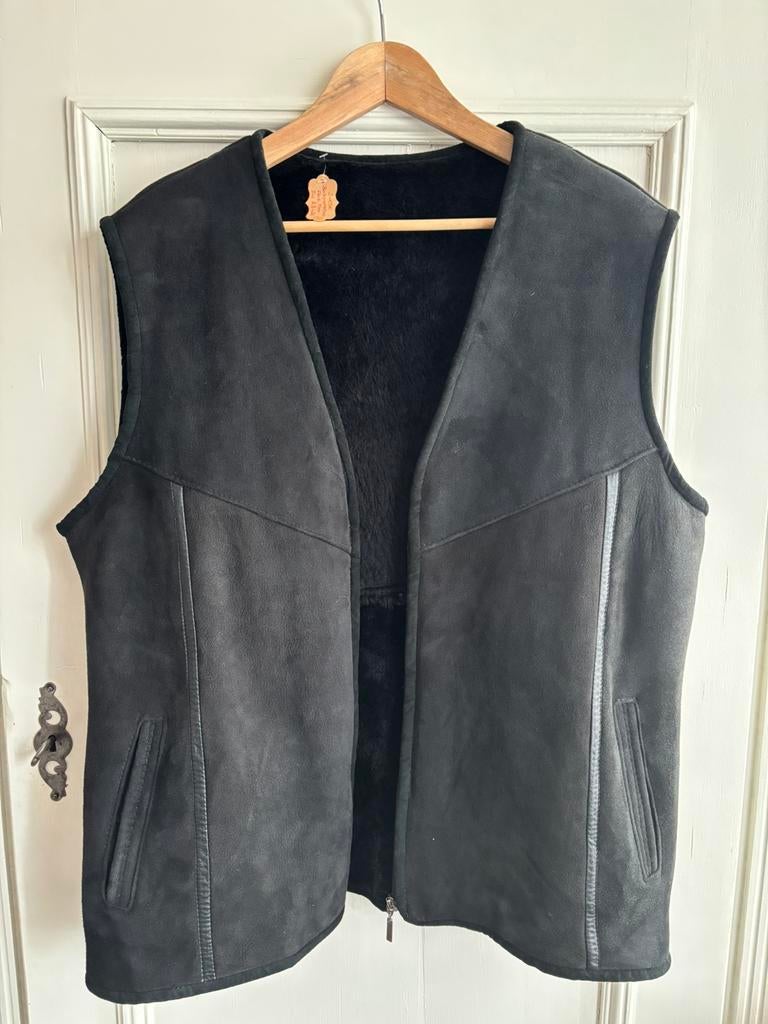 Suede bodywarmer leer, XL, Verzenden, Nieuw, Maat 46/48 (XL) of groter, Zwart