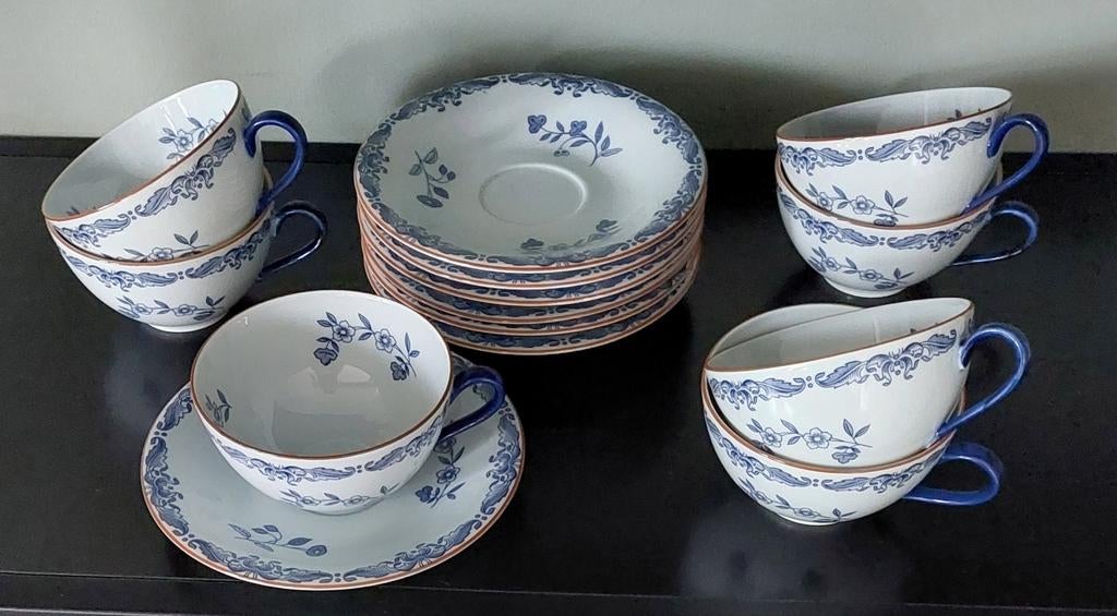 7x Thee Kop & Schotel, OstIndia Rörstrand, Porselein., Antiek en Kunst, Verzenden