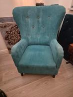 Vintage Groene Fauteuil - Comfortabele Blikvanger, Huis en Inrichting, Ophalen, Gebruikt, 75 tot 100 cm, Stof