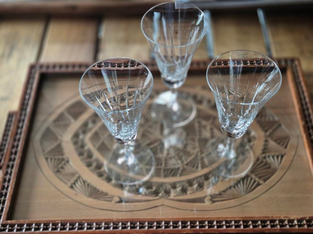 Antiek houten dienblad met gedetailleerd houtsnijwerk, Antiek en Kunst, Ophalen of Verzenden