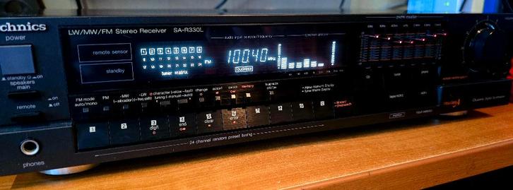 Vintage Technics SA-R330 AM/FM/LW stereo-ontvanger (1988-90), Audio, Tv en Foto, Versterkers en Receivers, Gebruikt, Stereo, 60 tot 120 watt