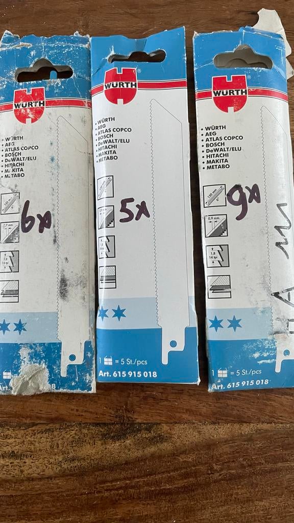 Wurth Multiblade en Heavy Duty Reciprozaagbladen, Ophalen, 70 mm of meer, Nieuw, Reciprozaag
