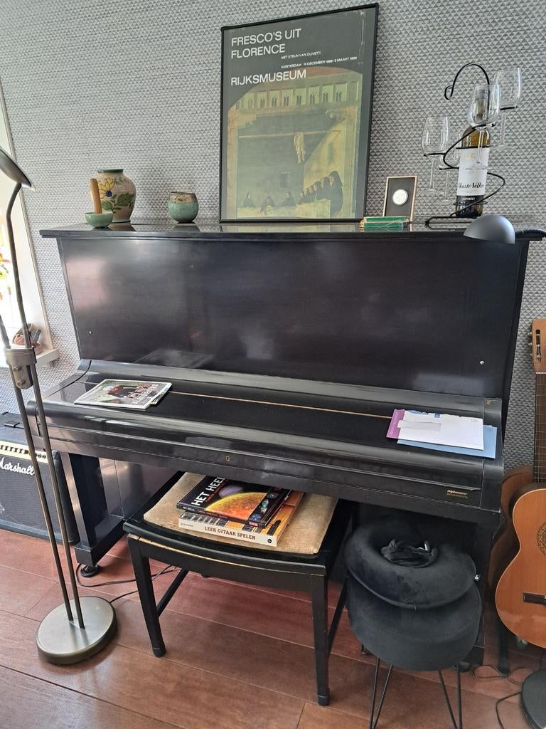 Piano zwart glans, Muziek en Instrumenten, Piano's, Ophalen, Gebruikt, Zwart