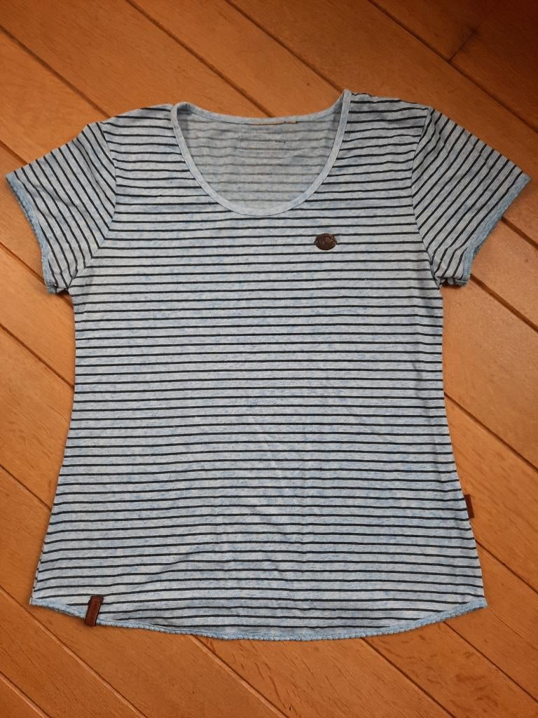NAKETANO t- shirt licht blauw donker blauw streep maat M, Maat 38/40 (M), Blauw, Ophalen of Verzenden, Zo goed als nieuw