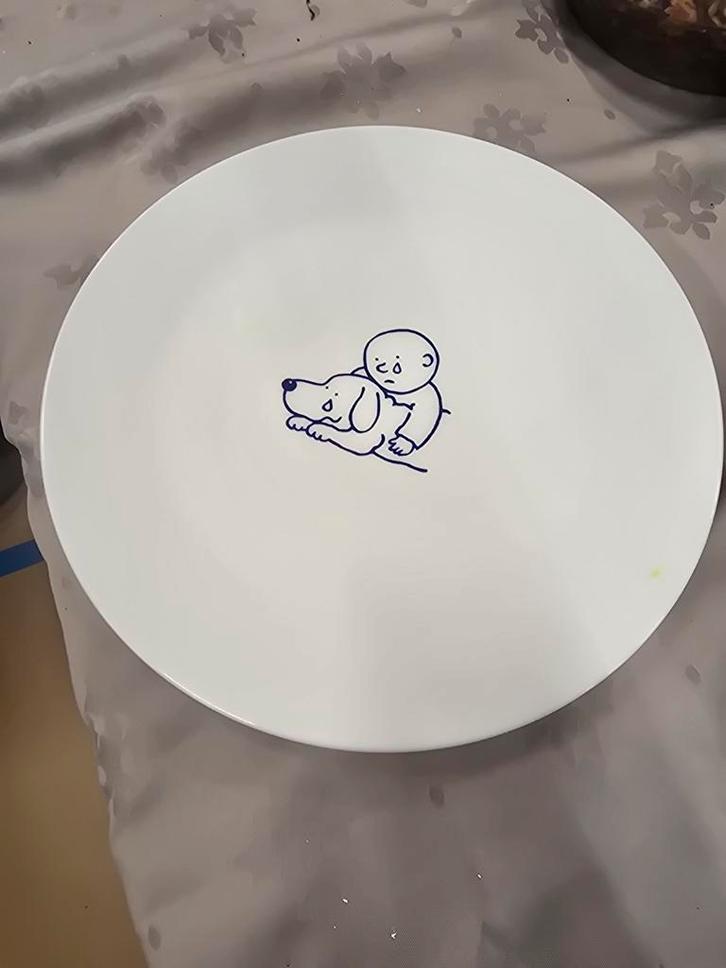 Uniek bord 'Quality of Life Gala 2004' met tekening, Antiek en Kunst, Antiek | Wandborden en Tegels, Ophalen