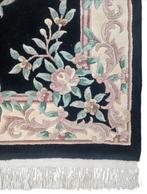 Handgeknoopt Oriental wol Aubusson tapijt zwart 122x182cm, Gebruikt, Onbekend@voorbeeld.com, 100 tot 150 cm, Klassiek, Bloemen, Traditioneel, Aubusson