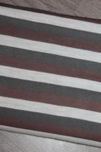 Rol stof katoen stretch gewoven, grijs/bruin gestreept #26, 120 cm of meer, Ophalen of Verzenden, Katoen, Grijs