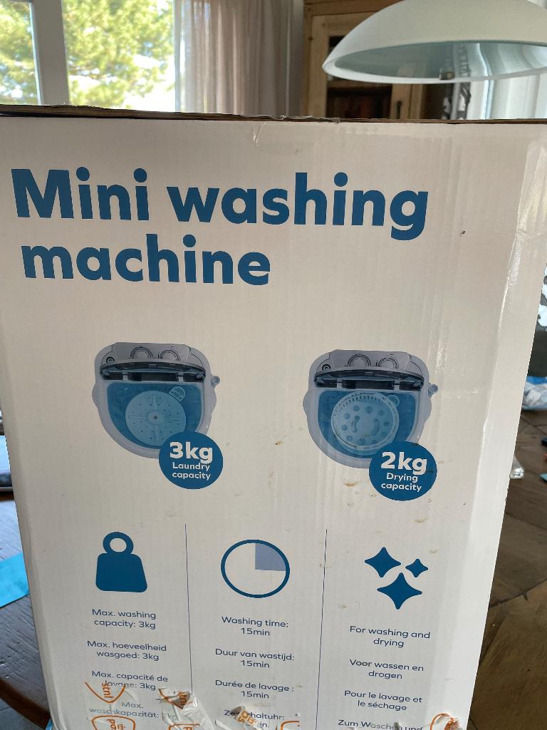 Mini wasmachine, Ophalen, Minder dan 1200 toeren, Minder dan 85 cm, Minder dan 4 kg