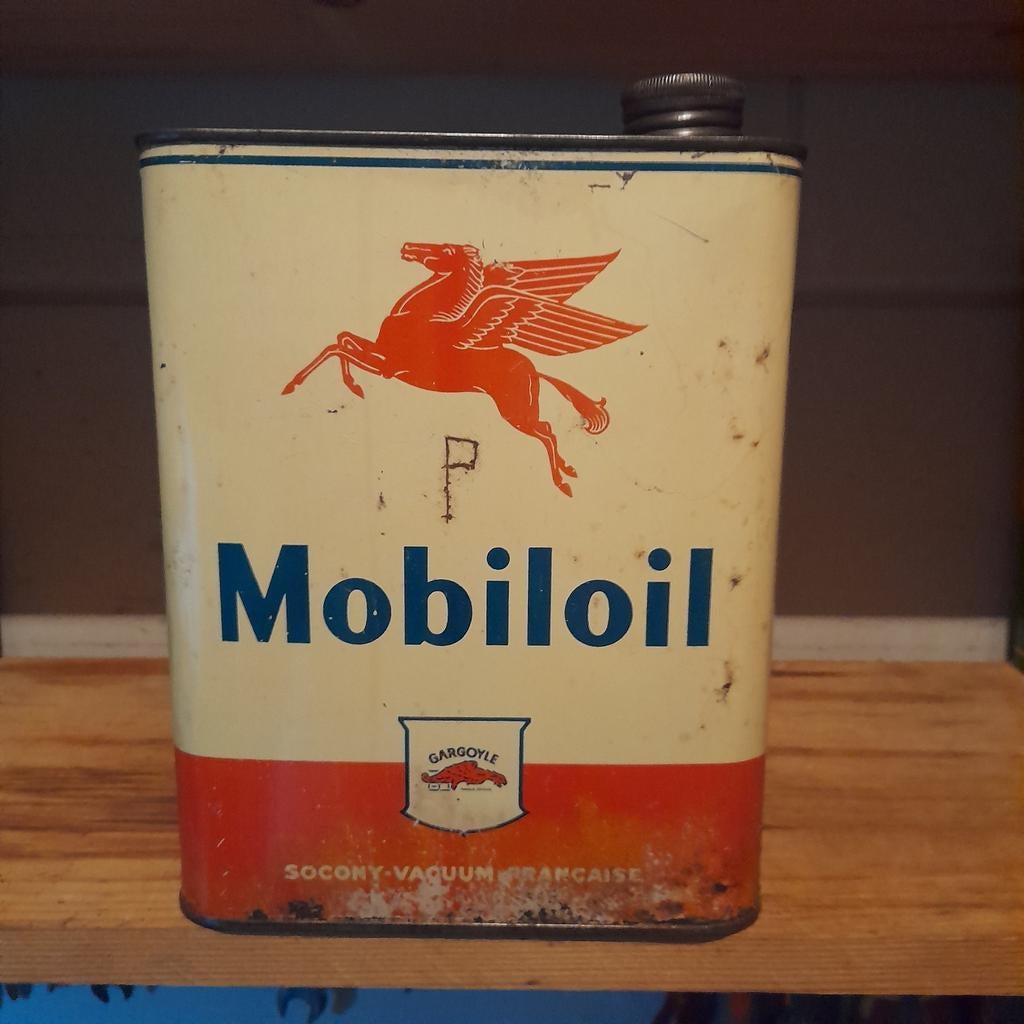 Mobil olieblik, Verzamelen, Ophalen of Verzenden, Overige