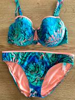 Prima donna 85E bikini  bbh slip 42 blauw met koraal print, Blauw, Ophalen of Verzenden, Bikini, Gedragen