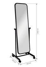 Professionele passpiegel op wieltjes, Ophalen, Zo goed als nieuw, Rechthoekig, Minder dan 100 cm