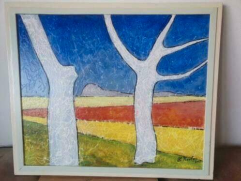 Henk Koolen schilderij bomen modern landschap, Antiek en Kunst, Kunst | Schilderijen | Modern, Ophalen