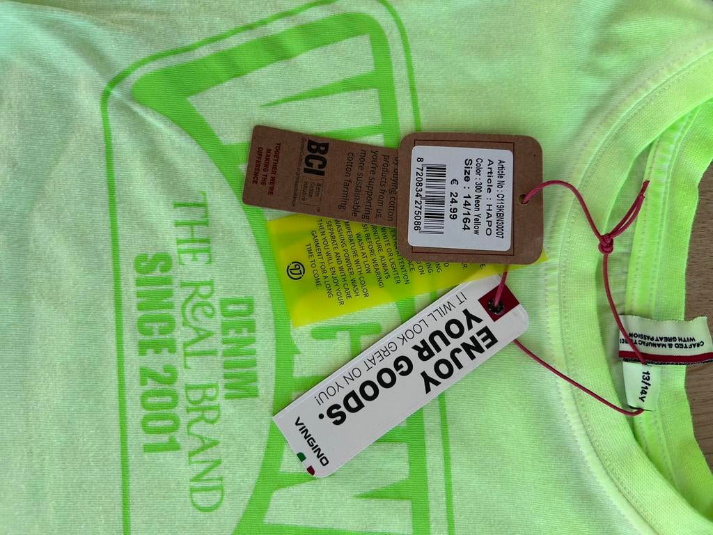 Nieuw Vingino T-shirt - Neon Geel, Geel, Maat 46/48 (XL) of groter, Nieuw, Ophalen of Verzenden