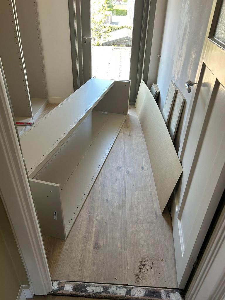 IKEA Pax hoekkast grijs-beige (zand), Huis en Inrichting, Kasten | Kledingkasten, Ophalen, Gebruikt, 100 tot 150 cm, 200 cm of meer