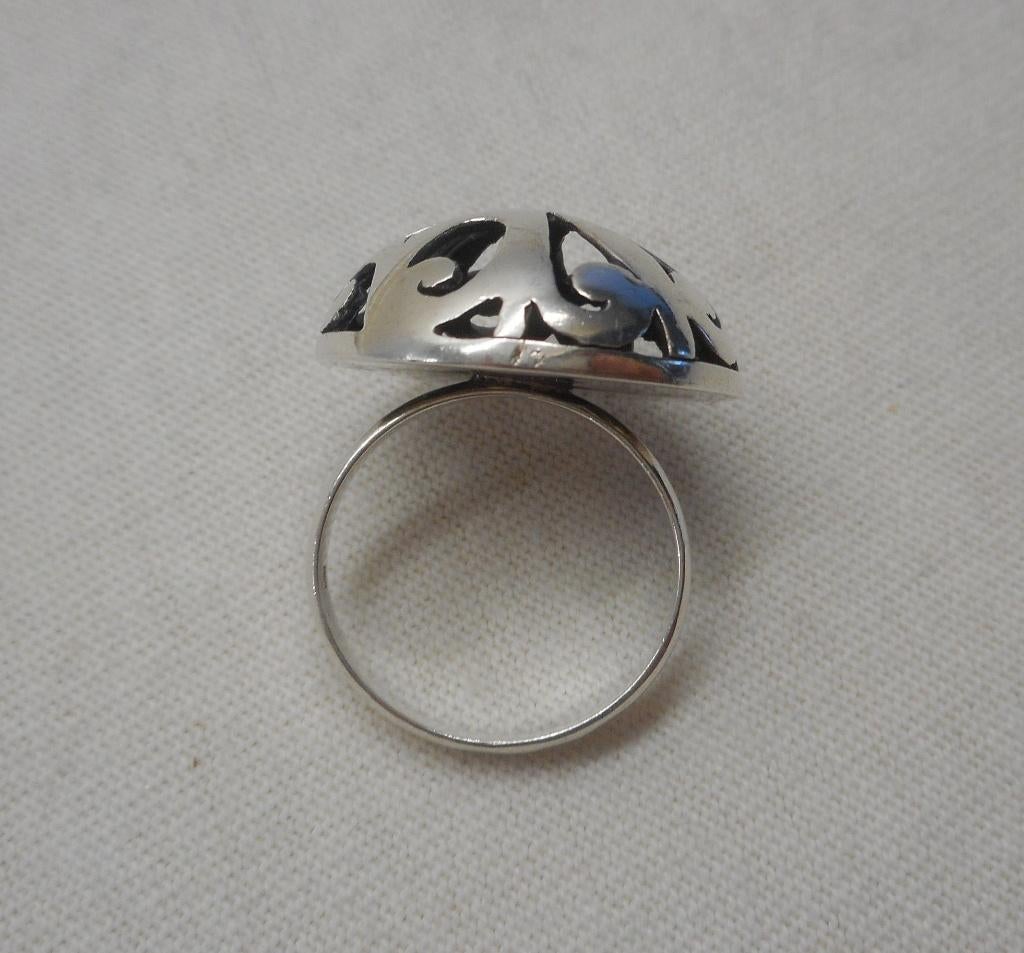 Zilveren bijzondere modernist ring maat 17 nr.1487, Verzenden, Zilver, Ring