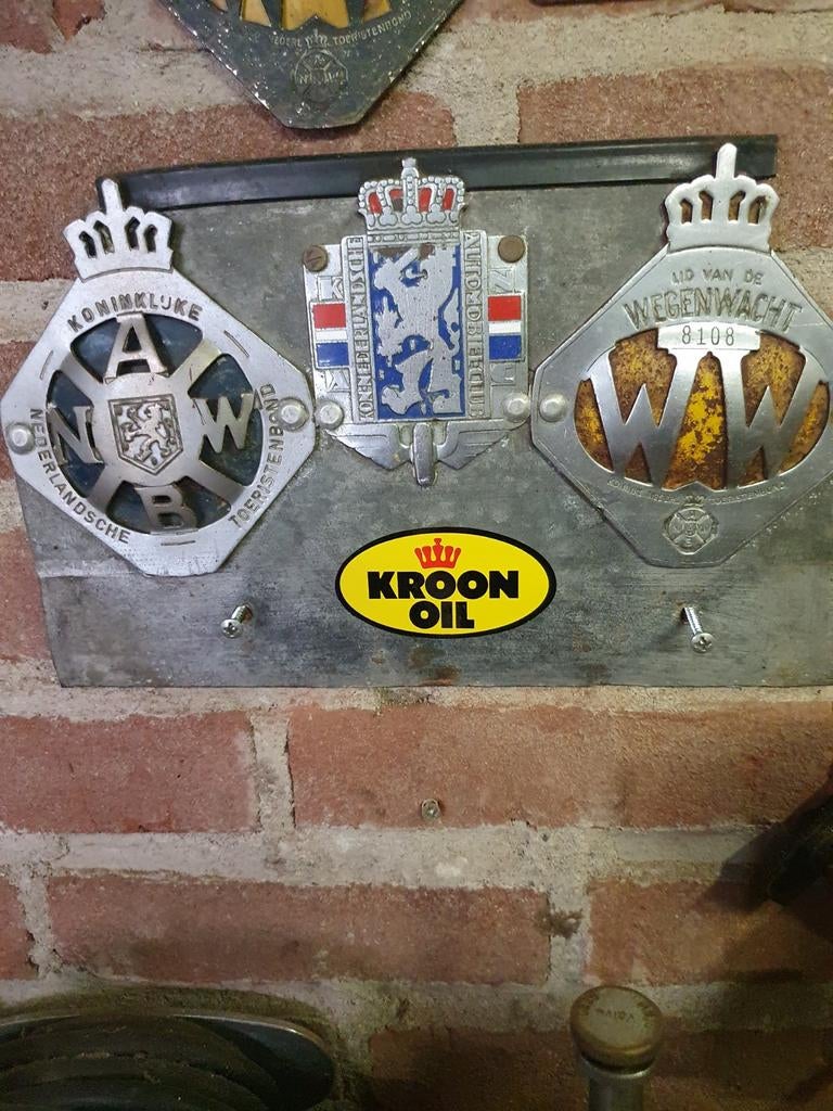 Vintage ANWB Wegenwacht Auto Emblemen Bord, Verzamelen, Ophalen of Verzenden, Auto's