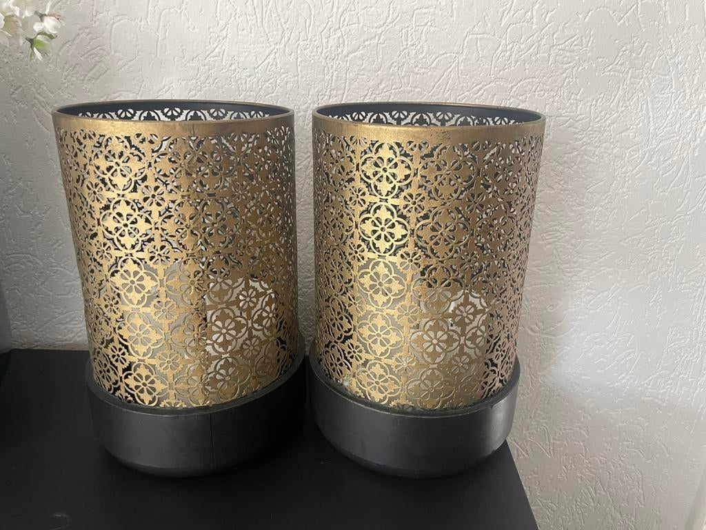 2 windlichten, Huis en Inrichting, Ophalen, 25 tot 50 cm, Overige kleuren, Zo goed als nieuw