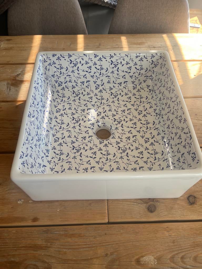 3 stuks nieuwe Wastafel met blauw bloemenpatroon, Ophalen, Nieuw, Wastafel