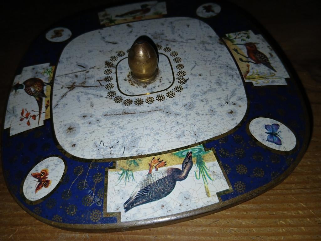 Oud Cote 'd Or chocoladeblik vogels/vlinders, Verzamelen, Blikken, Ophalen of Verzenden, Gebruikt, Koek(jes)