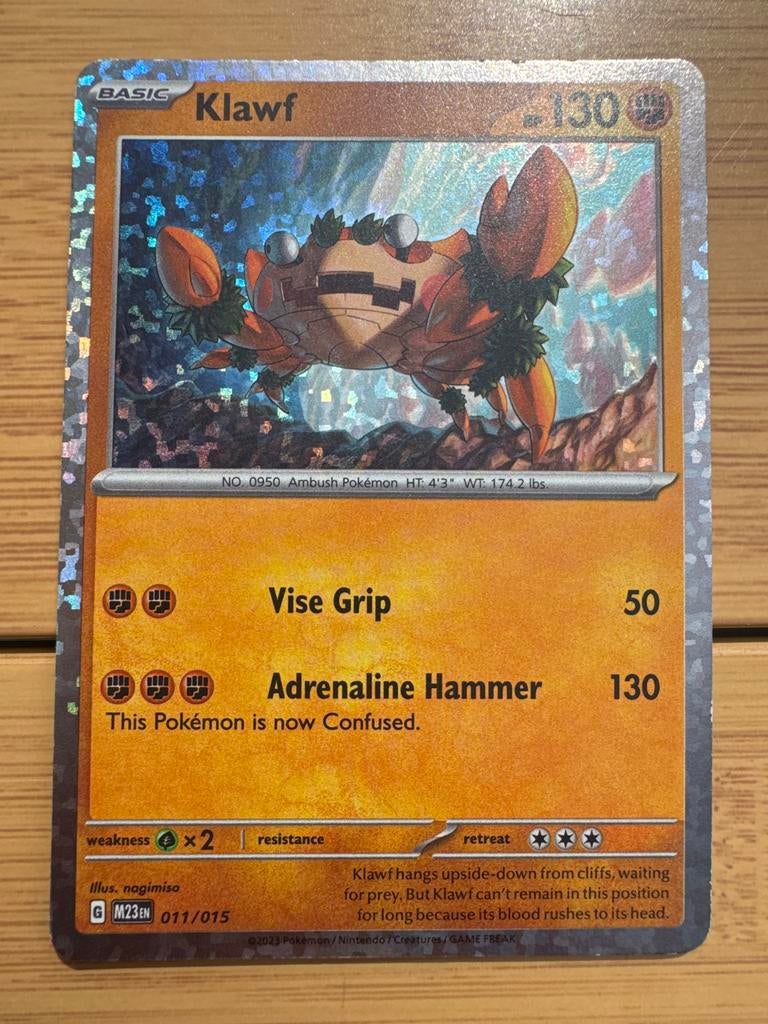 Pokémon Kaart Klawf (011/015) - Basic, Foil, Ophalen of Verzenden, Zo goed als nieuw, Losse kaart, Foil