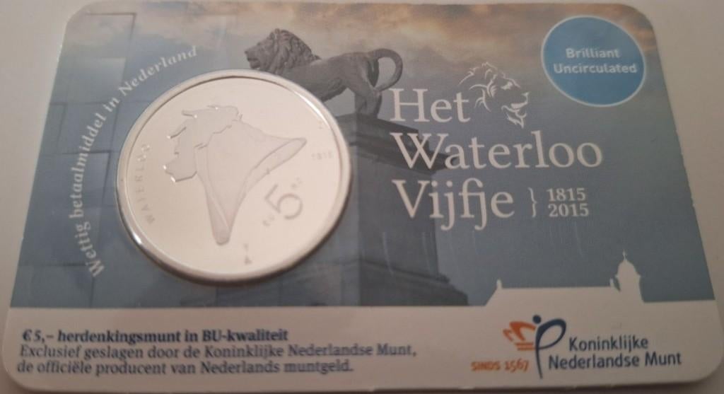 Coincard 2015 - Het Waterloo Vijfje - BU, Verzenden, Overige landen, 5 euro, Setje