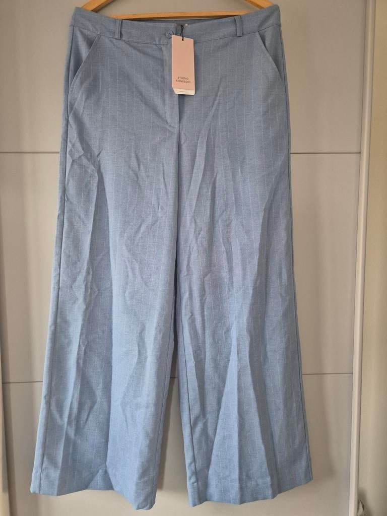 Studio Anneloes Lexie Stripe trousers midblue/white XL, Studio Anneloes, Blauw, Maat 46/48 (XL) of groter, Nieuw