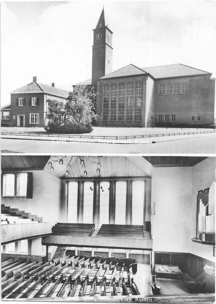 AK Rijssen - Geref. Gemeente Noorderkerk en interieurs, Verzenden, 1960 tot 1980, Ongelopen, Overijssel