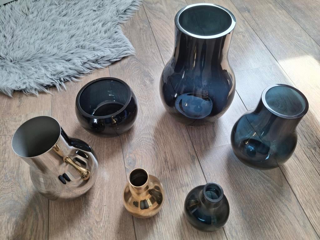 Georg Jensen Cafu vaas divers, Ophalen, Blauw, Minder dan 50 cm, Glas