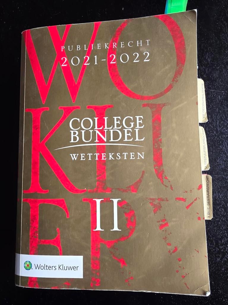 Publiekrecht Collegebundel 2021-2022, Boeken, Studieboeken en Cursussen, Onbekend, Zo goed als nieuw, Alpha, HBO