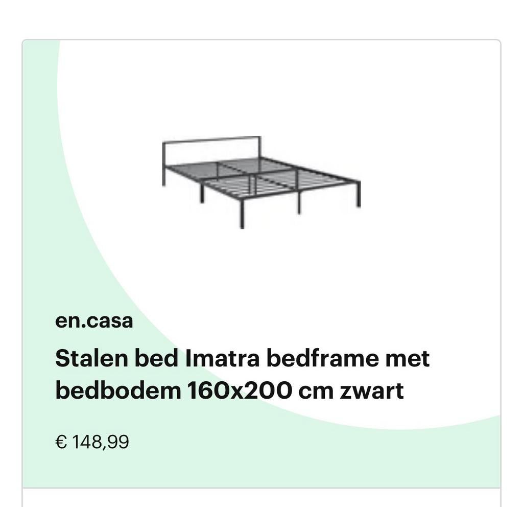 Bedframe metaal 160x200, Huis en Inrichting, Slaapkamer | Stapelbedden en Hoogslapers, Ophalen, Overige typen, Nieuw, Minder dan 160 cm