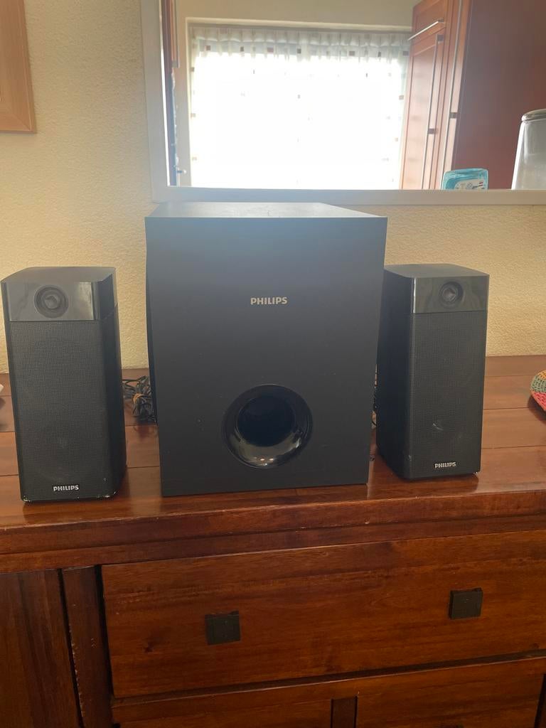 Philips Box Stereo met Subwoofer - Gebruikt, Weinig Sporen, Ophalen of Verzenden, Gebruikt, Speakers, Philips