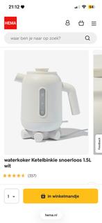 Ketelbinkie waterkoker wit - Zo goed als nieuw!, Witgoed en Apparatuur, Waterkokers, 1 tot 2 liter, Ophalen of Verzenden, Zo goed als nieuw