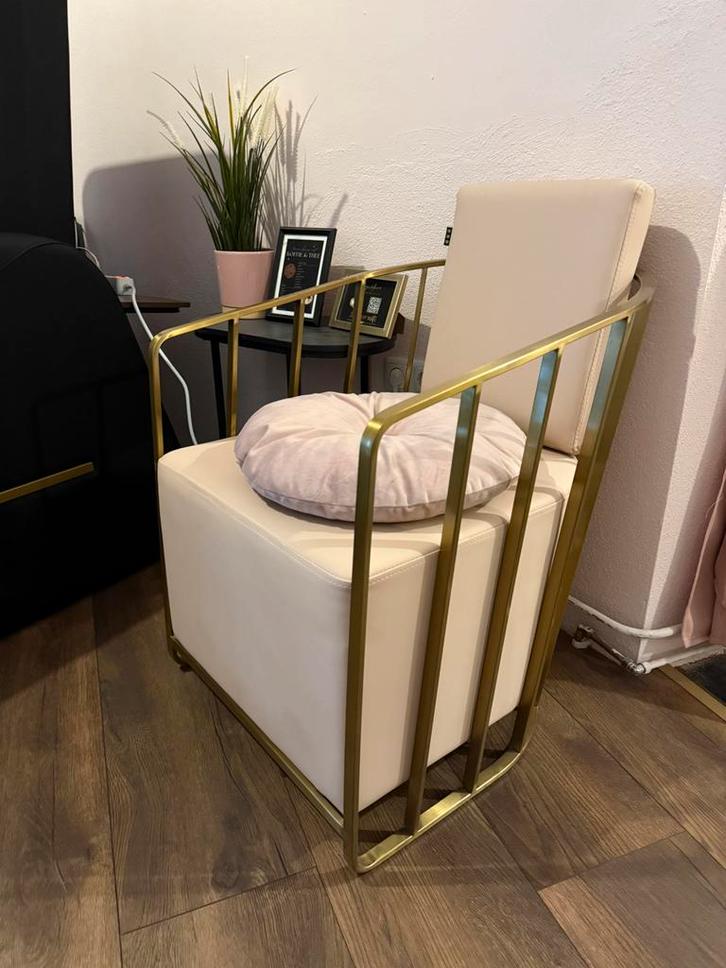 Luxe Stoel Roze/Goud/ Zwart voor Salon, Huis en Inrichting, Fauteuils, Zo goed als nieuw, 50 tot 75 cm, Minder dan 75 cm, Ophalen