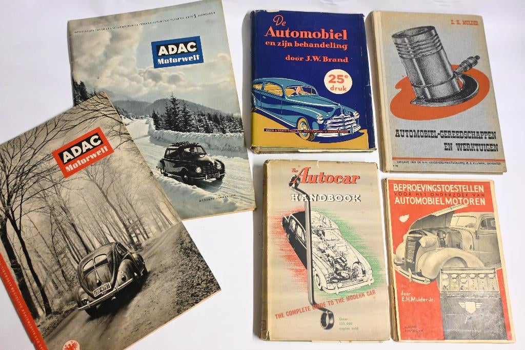 2x ADAC magazine 4x antiek boek autotechniek, Ophalen of Verzenden, Gelezen, Algemeen