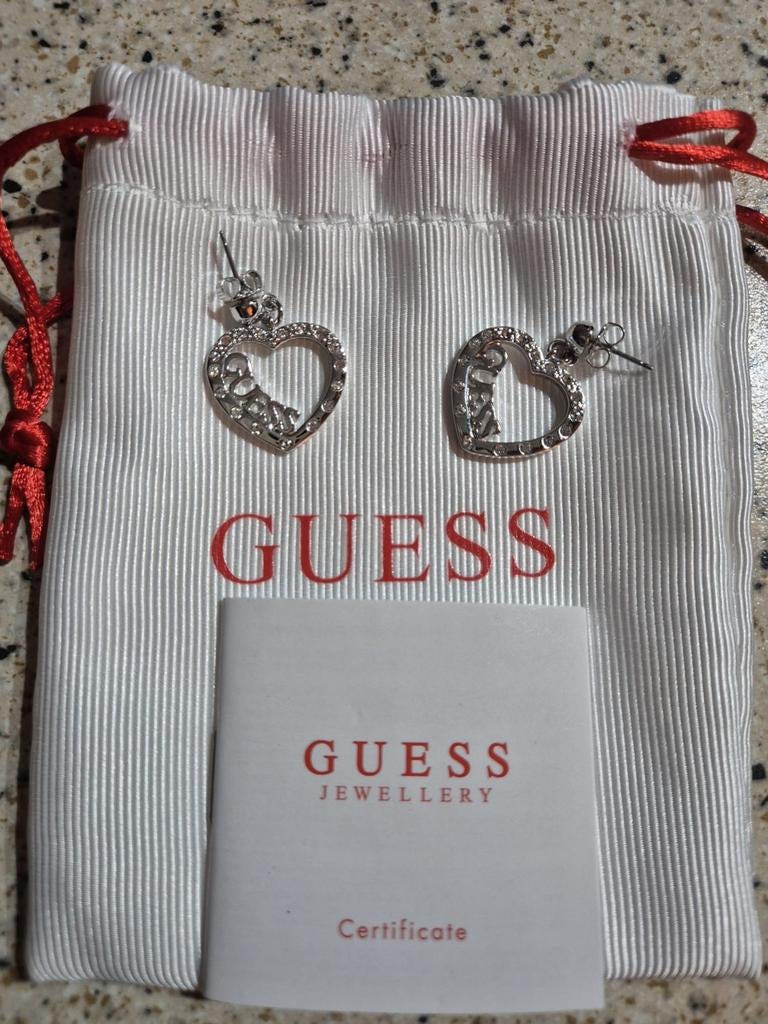 Guess oorbellen met bling, Ophalen, Nieuw, Zilver, Overige materialen