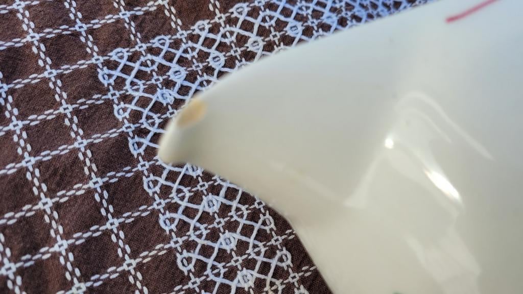 Melkkan 1,5L met 7 stapelbare bekers - Gebruikt, Gebruikt, Keramiek, Overige typen, Ophalen of Verzenden