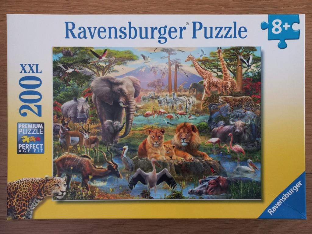 Ravensburger puzzel 200 XXL stukken, wilde dieren, COMPLEET, Ophalen of Verzenden, Minder dan 500 stukjes, Gebruikt