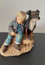 Beeldje jongen met hond vriendschap, Ophalen of Verzenden