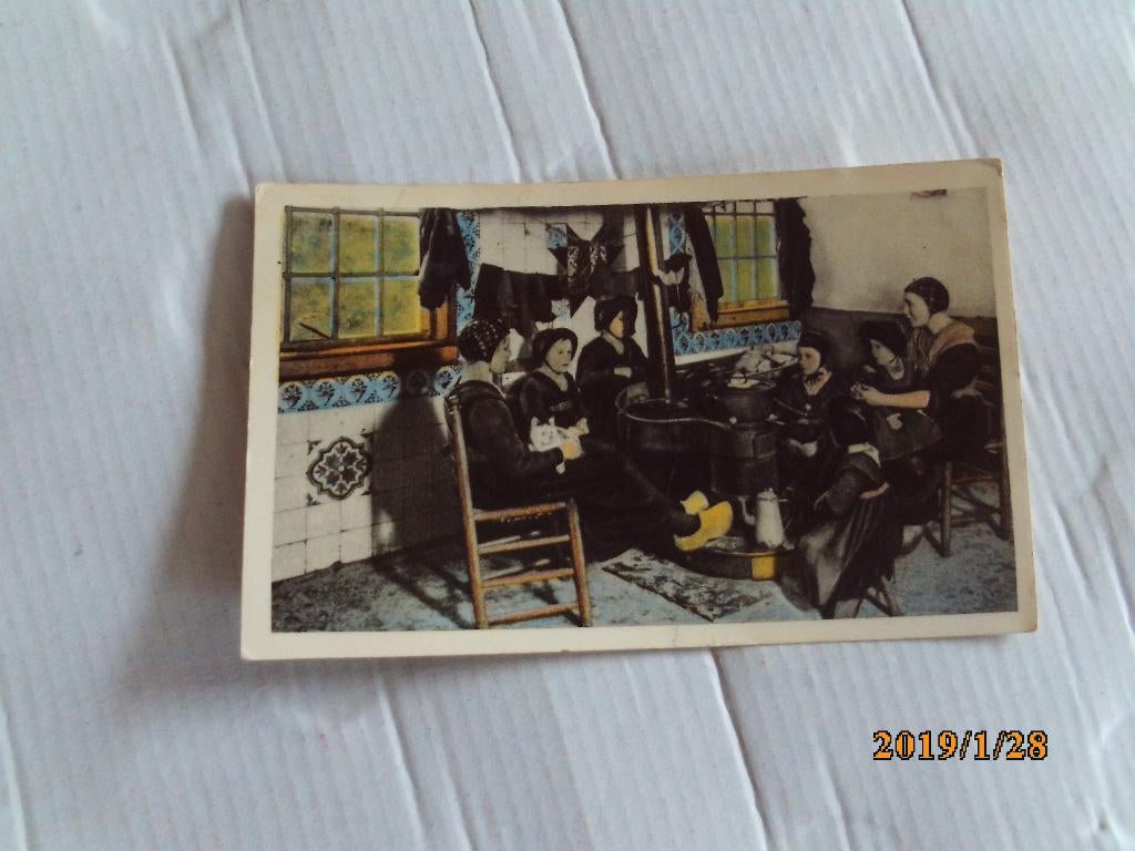 ansichtkaart staphorst rondom de kachel, Ophalen of Verzenden, 1940 tot 1960, Gelopen, Overijssel