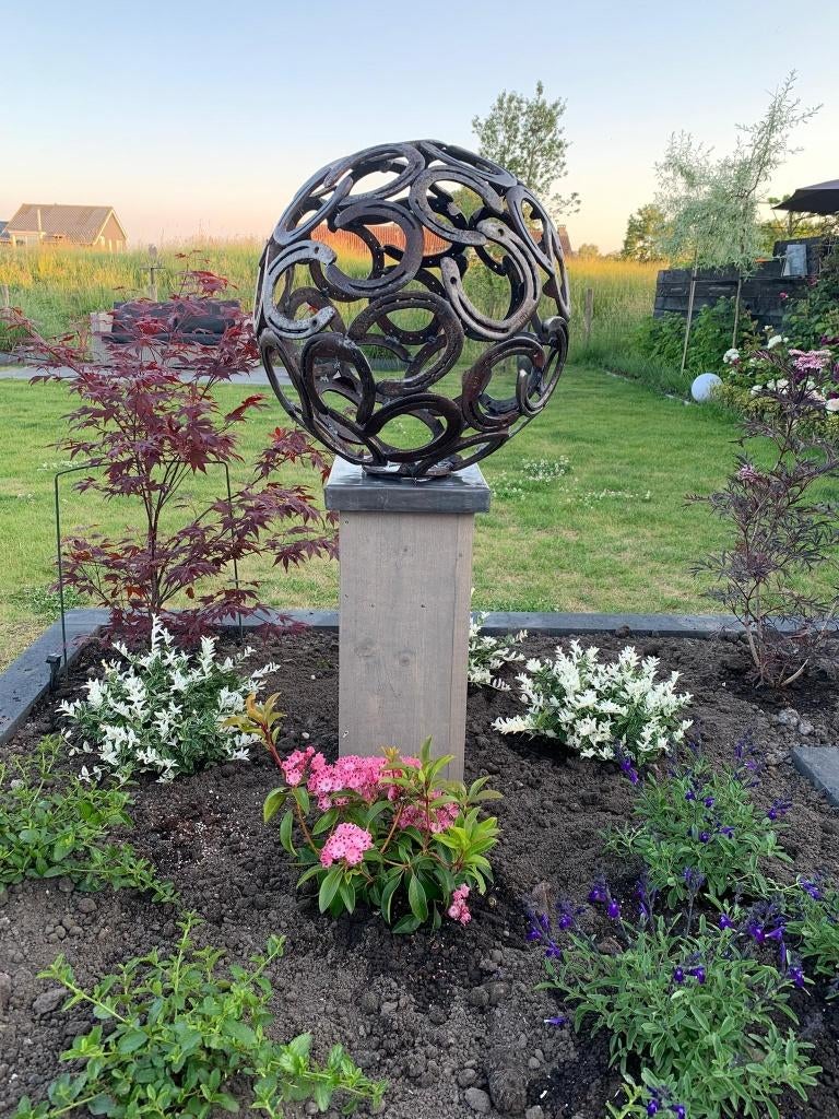 Hoefijzer bollen , hoefijzerkunst, Tuin en Terras, Tuinbeelden, Ophalen, Nieuw, Metaal, Abstract beeld
