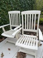 Twee kunststof tuinstoelen, Ophalen of Verzenden, Gebruikt, Kunststof, Inklapbaar