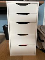 IKEA ALEX ladekast/ladeblok wit - Handig onder bureau, Ophalen, Minder dan 50 cm, Gebruikt, 5 laden of meer
